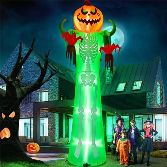 12FT Halloween Inflatable with LED Light, Giant Pumpkin Halloween - Picture 1 of 8